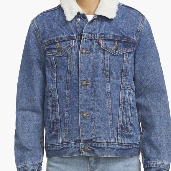 Boys Levi's Denim “trucker” Jacket with Sherpa Lining - Picture 1 of 13